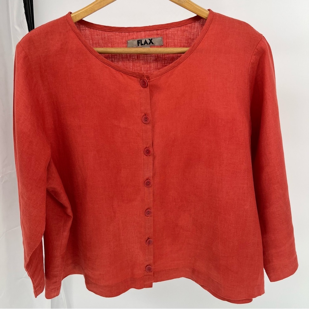 Flax Red Button Down Shirt